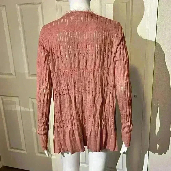 Lauren Conrad Womens Open Front Long Cardigan Sweater Eyelash Knit Medium - Picture 2 of 4